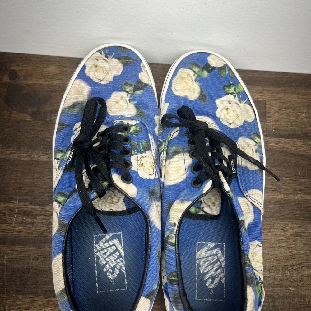 Vans Romantic Floral Lapis Blue Low Top Skate Shoes Men's 7 Womens 8.5 Floral - Picture 12 of 15